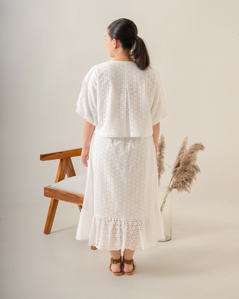 White Top & Skirt | Hakoba Skirts online