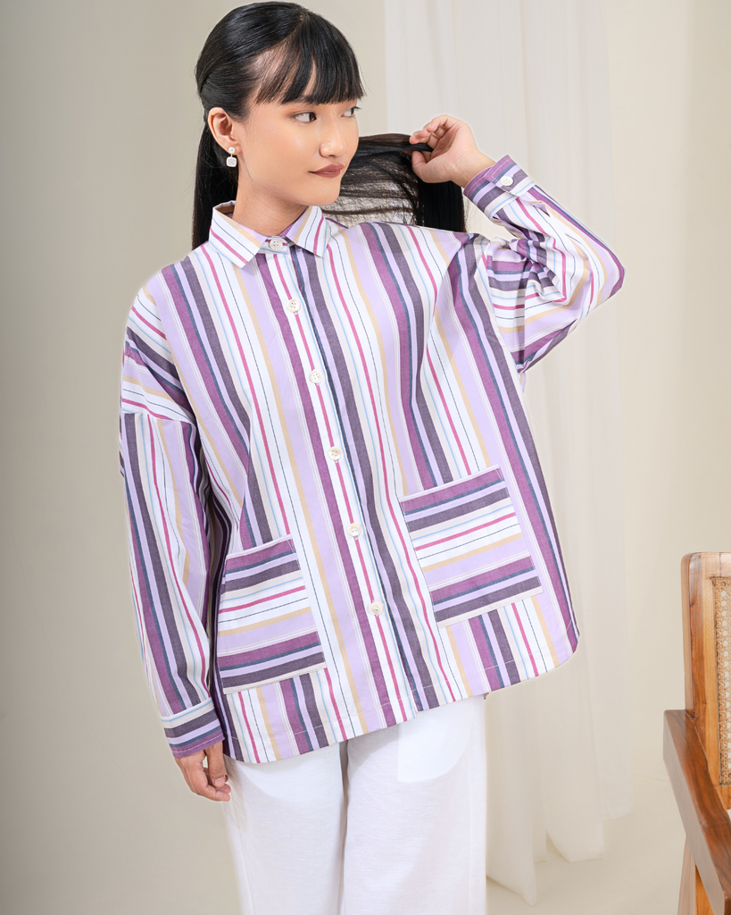 Oversized cotton shirts | Striped cotton shirts for women