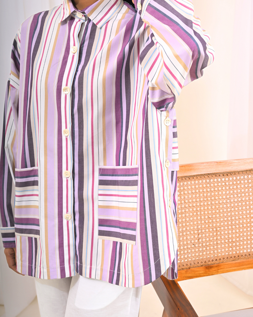 Oversized cotton shirts | Striped cotton shirts for women