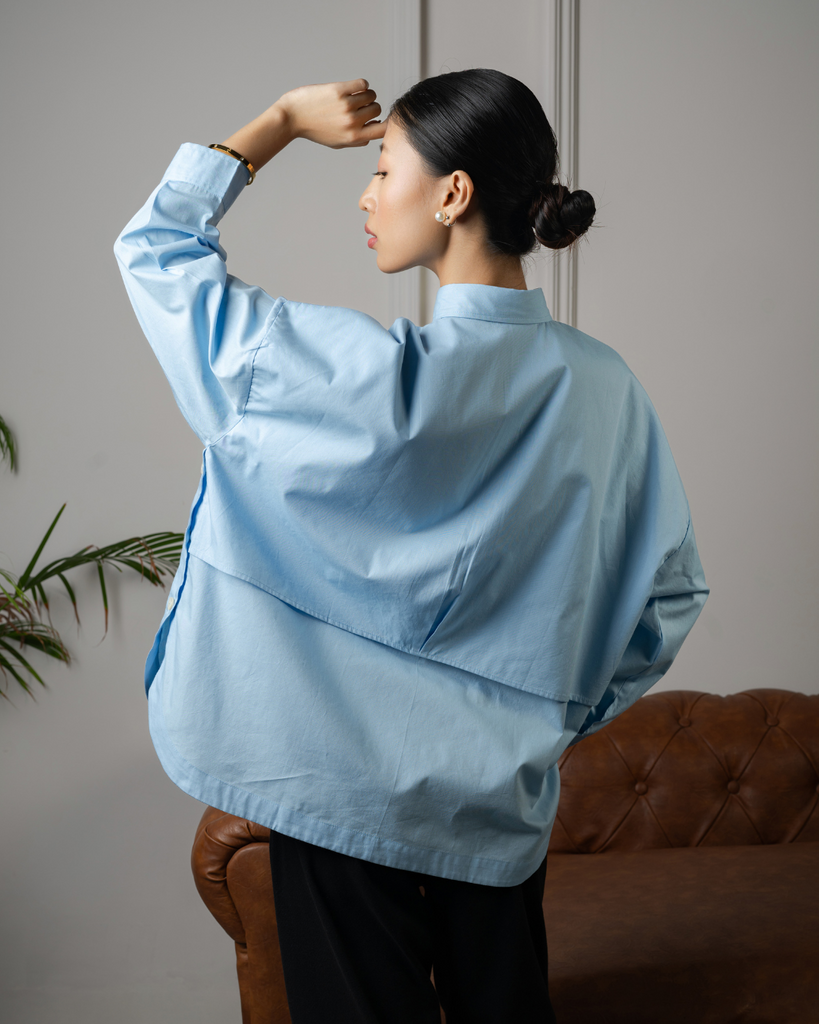 Blue Cotton Shirt for women | organic Cotton shirts for women