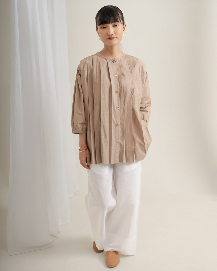 Pleated cotton top | Cotton tops online 