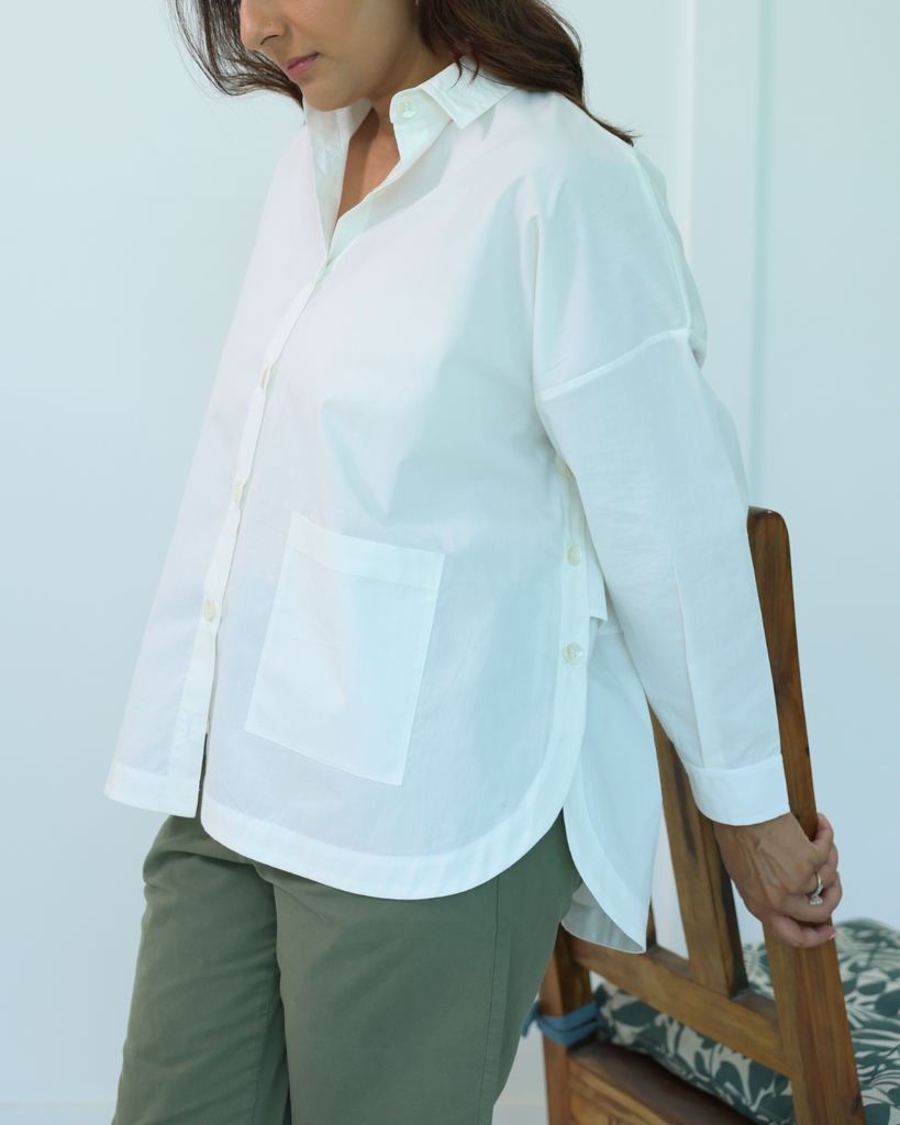 Cotton White Shirts | White oversizwed womens shirt