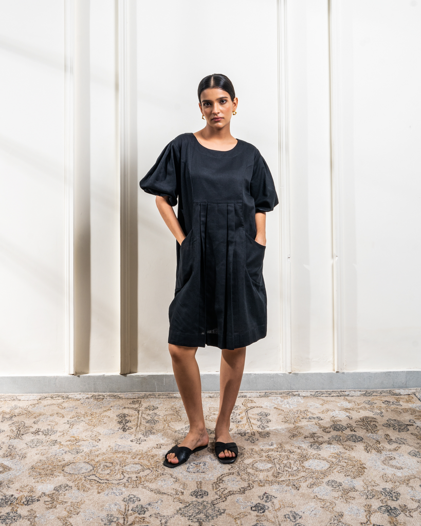 Cotton Black Dress | Short Black dress