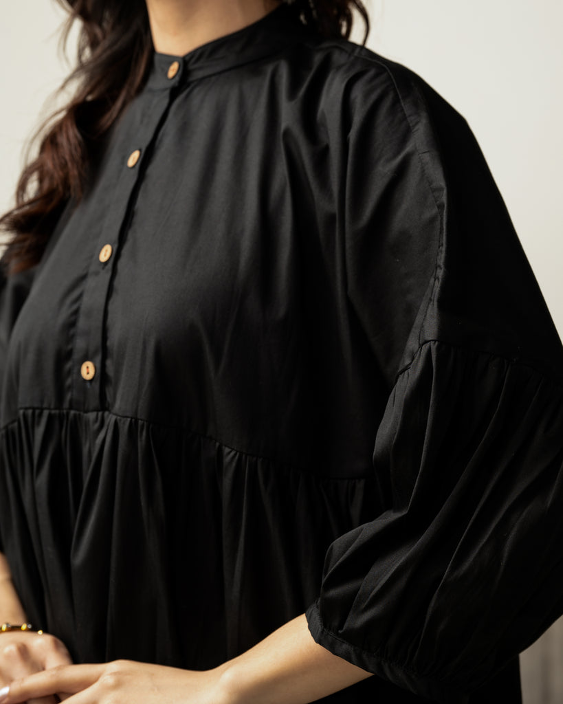 Cotton Midi Dress | Black Dresses India